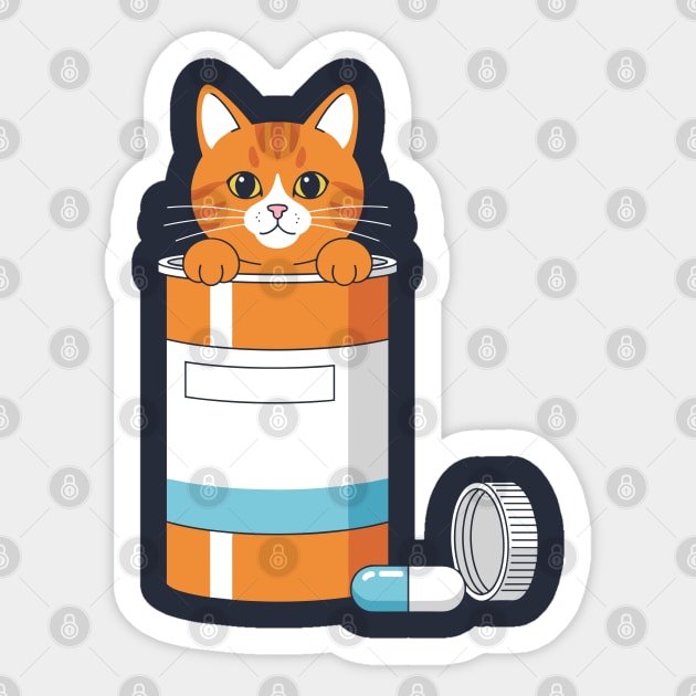 Anti-Depressant Cat Sticker by enrynz